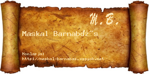 Maskal Barnabás névjegykártya